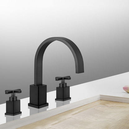 Modern 8" Widespread Faucet with Drain