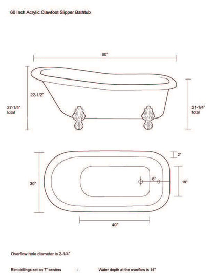 The Ambassador 60" Clawfoot Soaking Bathtub