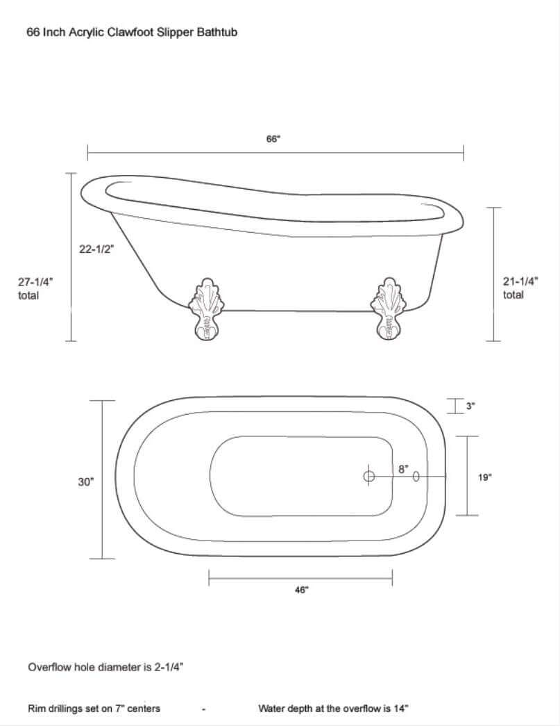 The Imperial 66" Clawfoot Soaking Bathtub