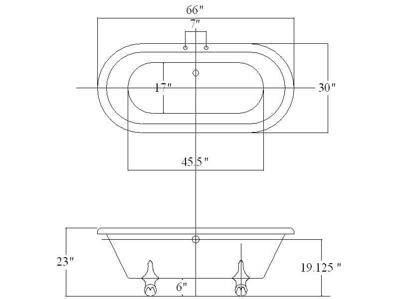 The Marquis 66" Clawfoot Soaking Bathtub