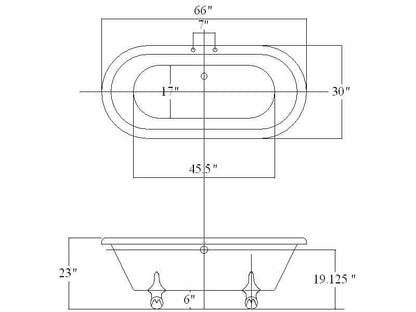 The Marquis 66" Clawfoot Soaking Bathtub