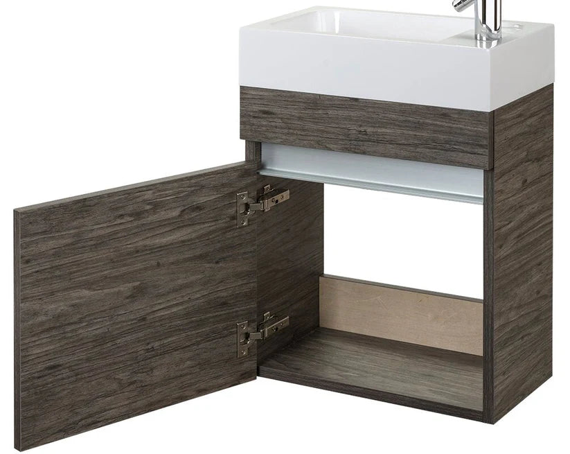 Piccolo 18" Space Saver Wall Mount Bathroom Vanity