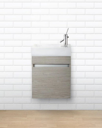 Piccolo 18" Space Saver Wall Mount Bathroom Vanity