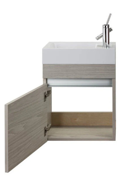 Piccolo 18" Space Saver Wall Mount Bathroom Vanity