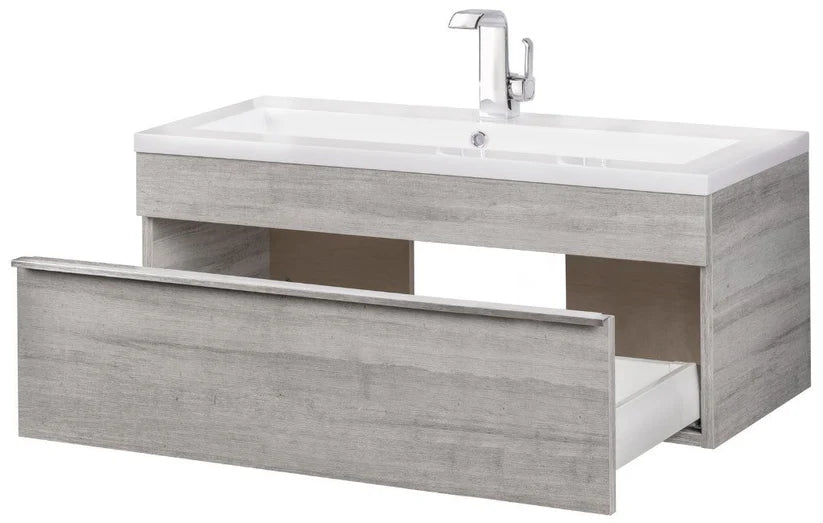 Trough 42" Wall Mount Modern Bathroom Vanity