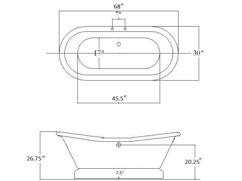 The Empress 68" Freestanding Soaking Bathtub